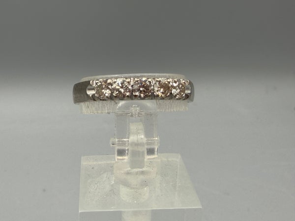 Timanttiset, Sormus, Valkokultaa, Timantit 5 x 0.10ct